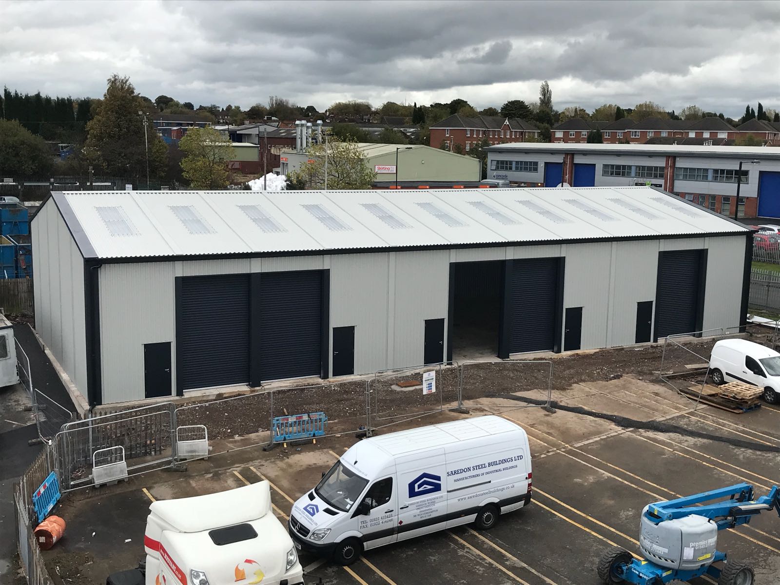 Steel Commercial Building split into rental units for Walkern in Aldridge manufactured by Saredon Steel Buildings Ltd